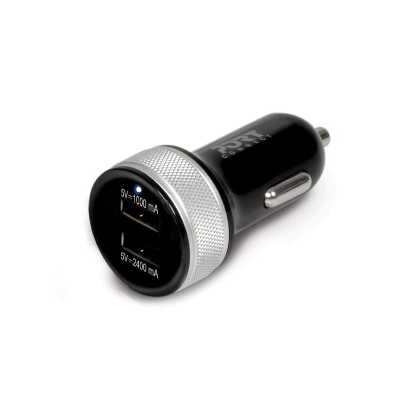 Port Connect Dual Port 3.4A Car Charger Black - TecAfrica Solutions