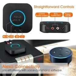 REIIE BLUETOOTH AUDIO ADAPTER WITH 3D AND DSP – BLACK - TecAfrica Solutions