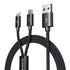Romoss USB A to Lightning and Micro 1.5m cable Space Grey Nylon Braided Cable - TecAfrica Solutions