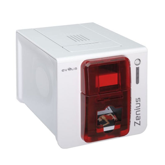 Evolis Zenius Classic Printer (Fire Red) without option, USB, with Cardpresso XXS Lite software, Single Sided, ID Card Printer - TecAfrica Solutions