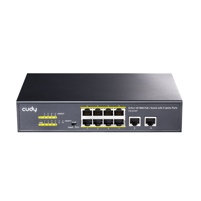 Cudy 10-Port 10/100Mbps Unmanaged PoE+ Switch 120w