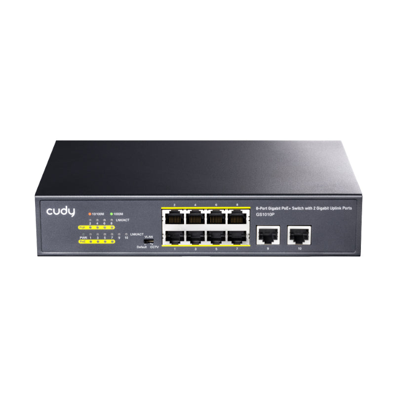 Cudy 8-Port Gbe PSE|2-Port Gbe UPL|Unmanaged PoE+ Switch 120W