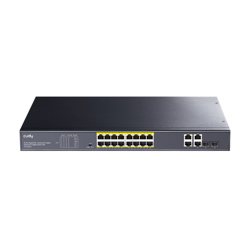 Cudy 16-Port BASE-T Gigabit|2-Port 1000 BASE-X SFP|PoE+ 200W