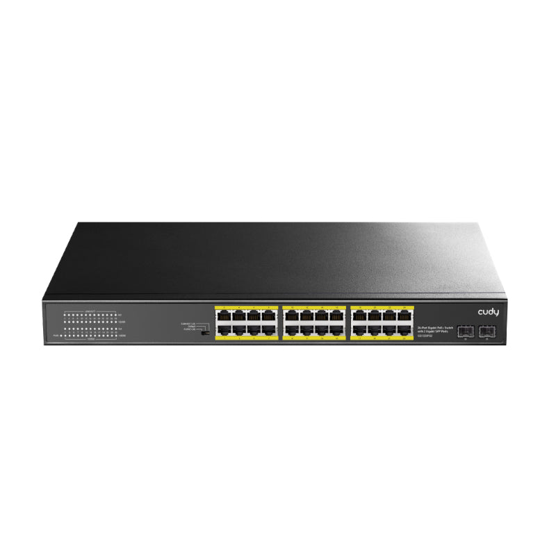 Cudy 24-Port BASE-T Gigabit|2-Port Gbe BASE-X SFP|PoE+ 200W Differential Mode 2KV, ESD 15KV, 300W Internal, Ver 2.0 - TecAfrica Solutions