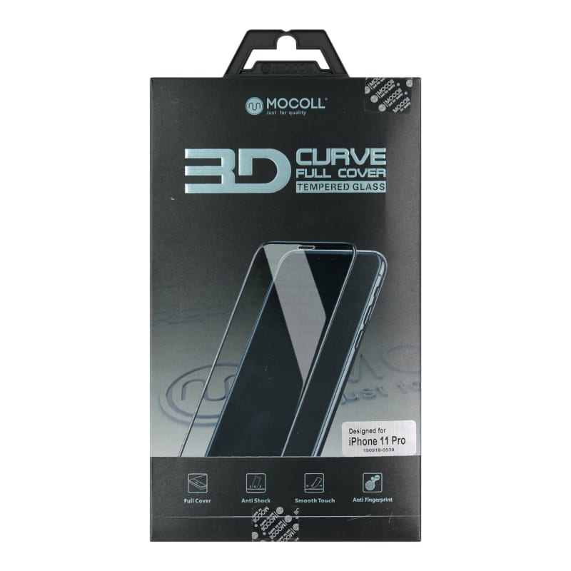 Mocoll 3D Tempered Glass Full Cover Screen Protector for iPhone 11 Pro - Black