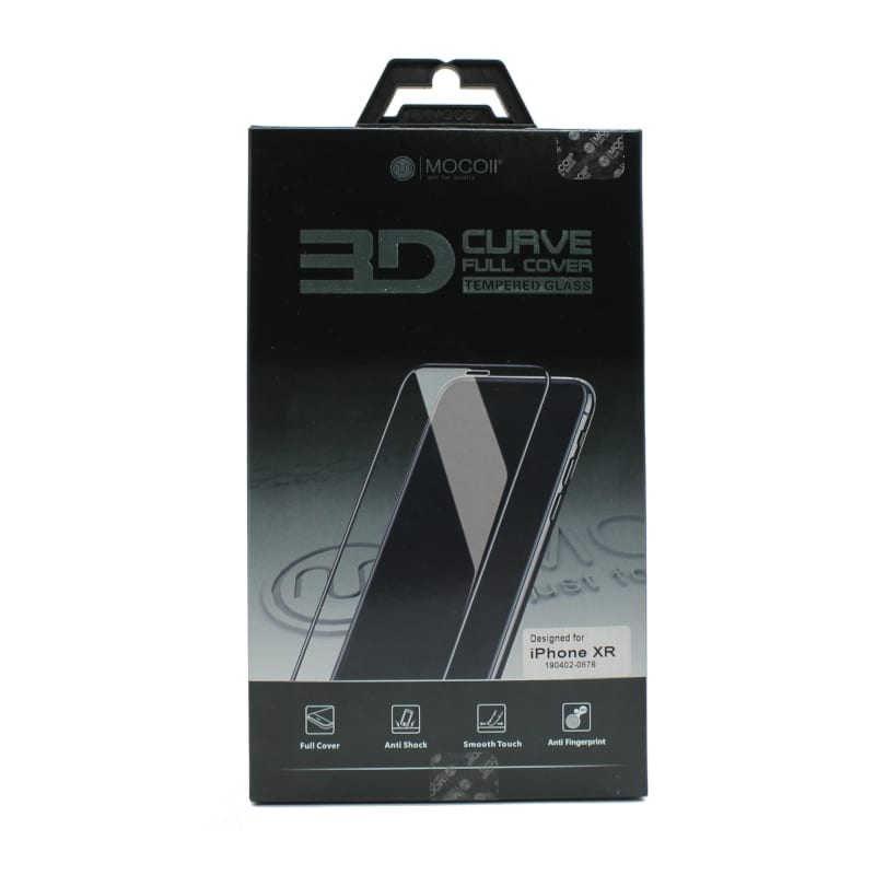 Mocoll 3D Curved Tempered Glass Full Cover Screen Protector for iPhone XR - Black