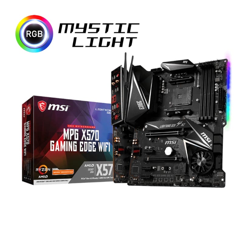 MSI X570 GAMING EDGE Wi-Fi AMD AM4 ATX Gaming Motherboard