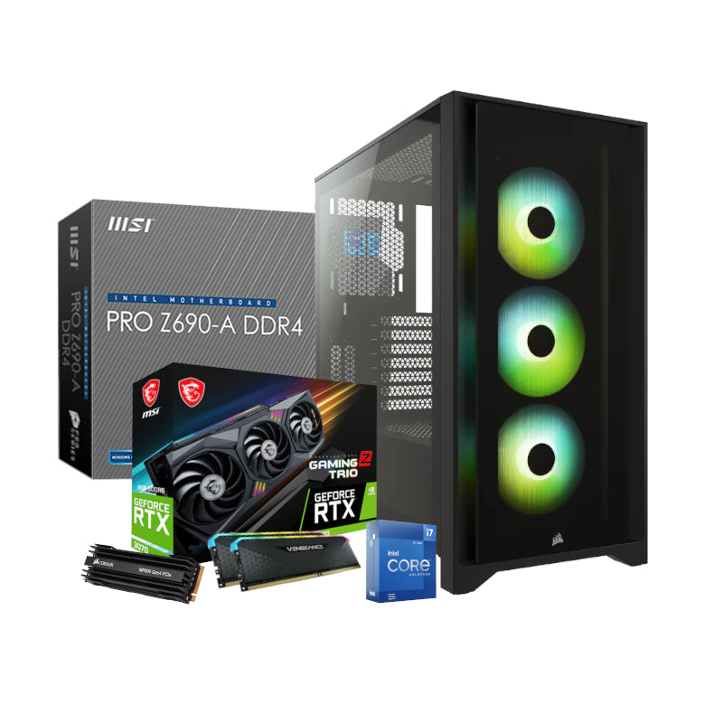 PCBuilder Intel i7 12700KF FRONT RUNNER Windows 11 Corsair Gaming PC - TecAfrica Solutions