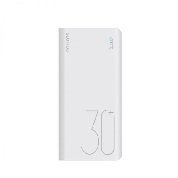 Romoss Sense8+ 30000mAh QC Type-C Power Bank - White - TecAfrica Solutions