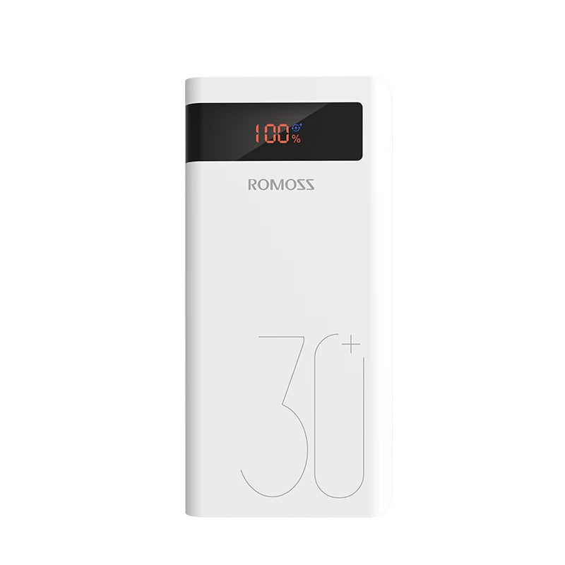 Romoss Sense8P+ 30000mAh QC Type-C Power Bank - White - TecAfrica Solutions
