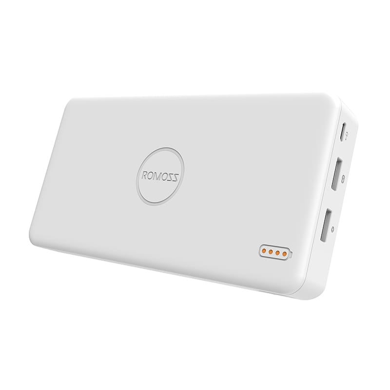 Romoss Pulse 20 20000mAh Input: Micro USB 5V 2.1A|Output: 1 x USB 5V 2.1A|1 x USB 5V 1A Power Bank - White - TecAfrica Solutions