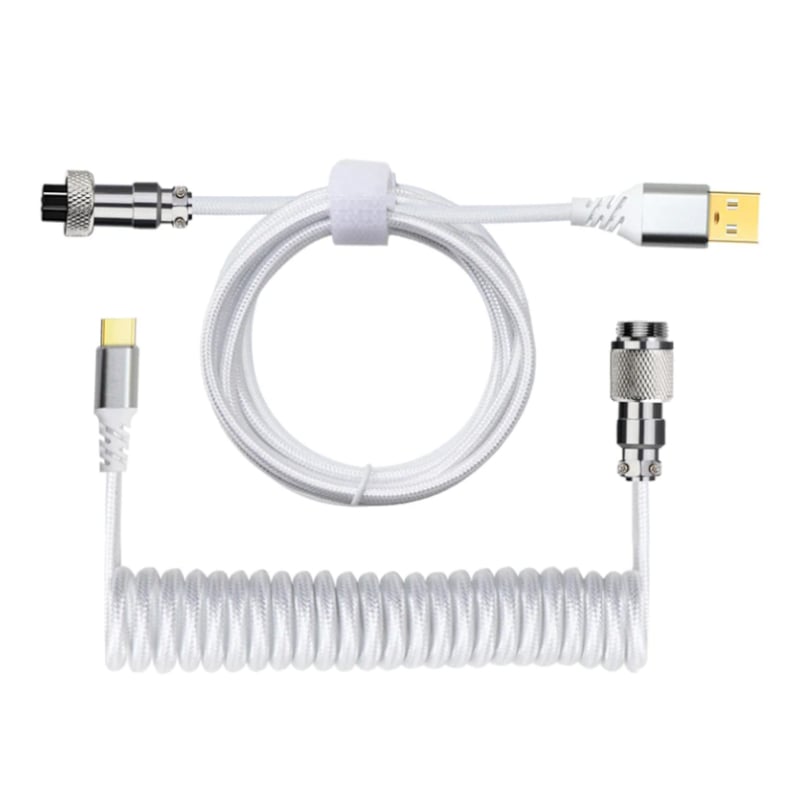REDRAGON CABLE AVIATOR COILED CABLE - WHITE - TecAfrica Solutions
