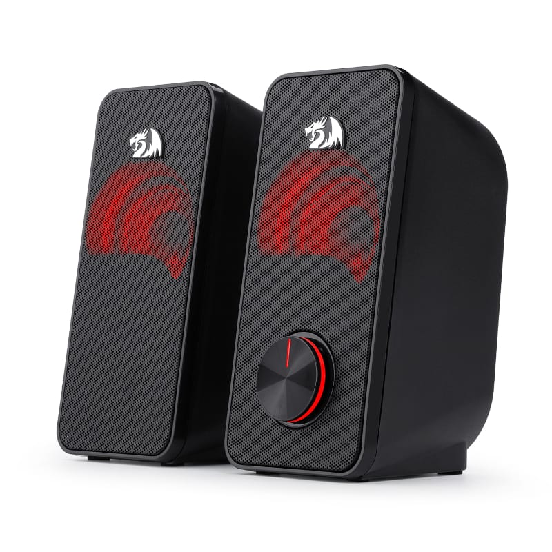 REDRAGON 2.0 Satellite Speakers STENTOR 2x3W RED LED 3.5mm - Black