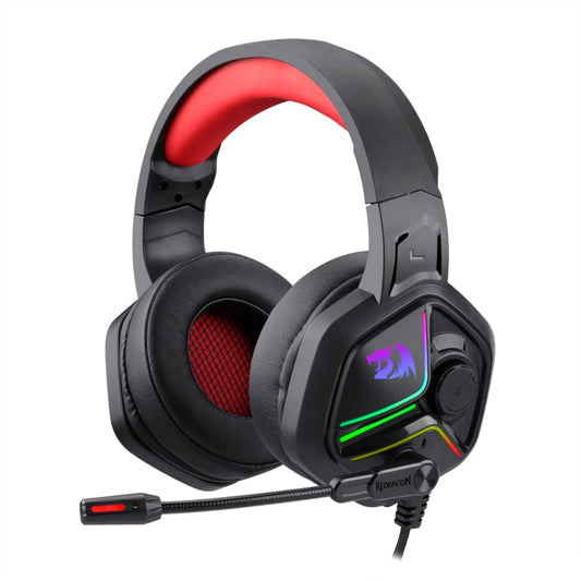 REDRAGON Over-Ear AJAX Aux (Mic and headset)|USB (Power Only) Gaming Headset - Black