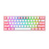 REDRAGON FIZZ PRO RGB 61 KEY Mechancal Wireless Gaming Keyboard – White/Pink