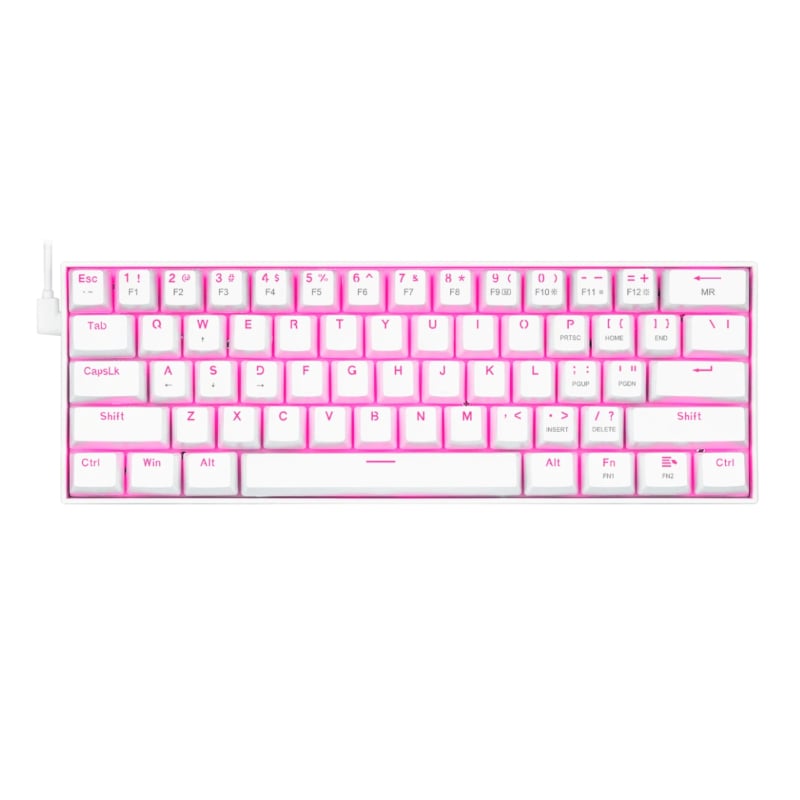 REDRAGON DRAGONBORN Wired Mechanical Keyboard Red LED67Key Design - White