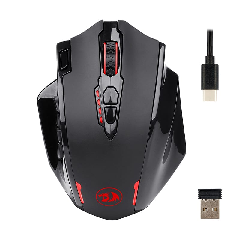 REDRAGON IMPACT ELITE Wireless MMO 16000DPI 18 Button|Ergonomic Design|RGB Backlit Gaming Mouse - Black
