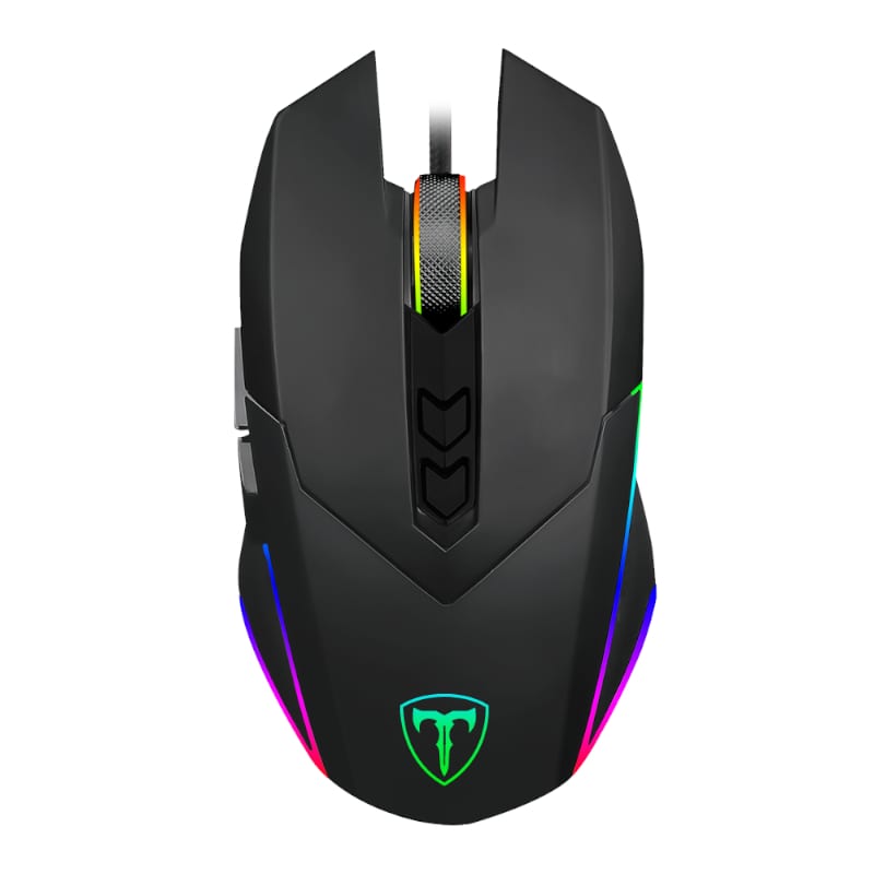 T-Dagger Lieutenant 8000DPI 10 Button|180cm Cable|Ambi-Design|RGB Backlit Gaming Mouse - Clear Black - TecAfrica Solutions