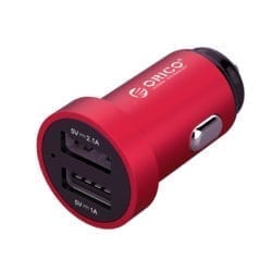 ORICO DUAL PORT MINI USB CAR CHARGER – RED - TecAfrica Solutions