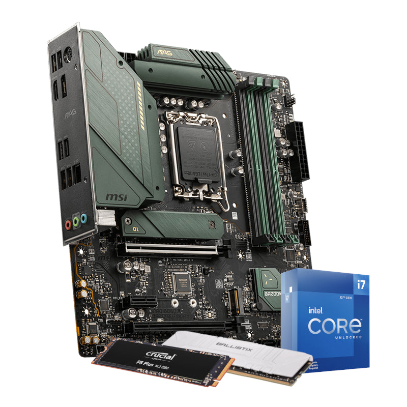 Intel i7-12700KF GRAND PRIX Upgrade Kit (MSI B660M BAZOOKA|Crucial Balllistix 16GB RAM|Cruciel Gen4 SSD NVME 1TB)