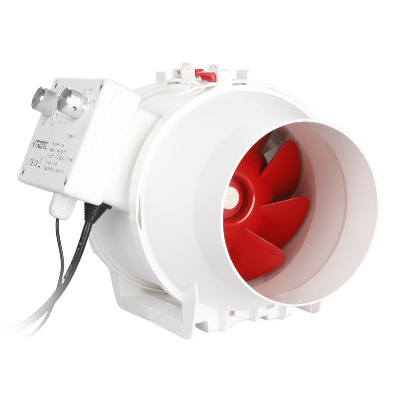 Vtronic 150mm/6" Temperature control AC Inline Duct Fan - TecAfrica Solutions