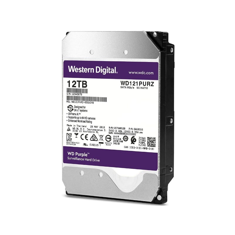 WD Purple 12TB 256MB 3.5" SATA HDD - TecAfrica Solutions