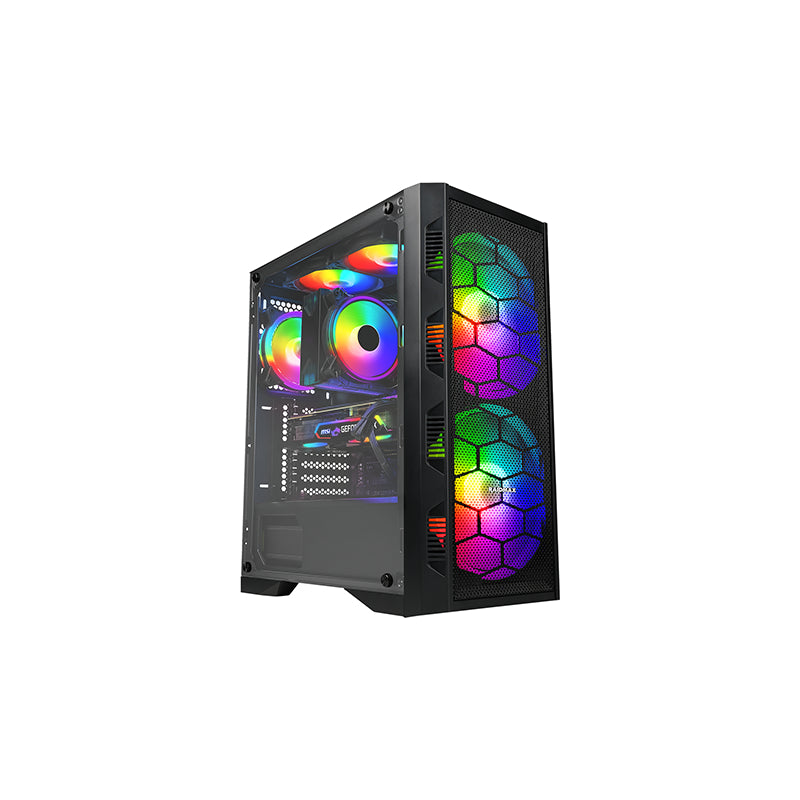 Raidmax X616TBF ATX|Micro-ATX|ITX ARGB Mid-Tower Gaming Chassis - Black