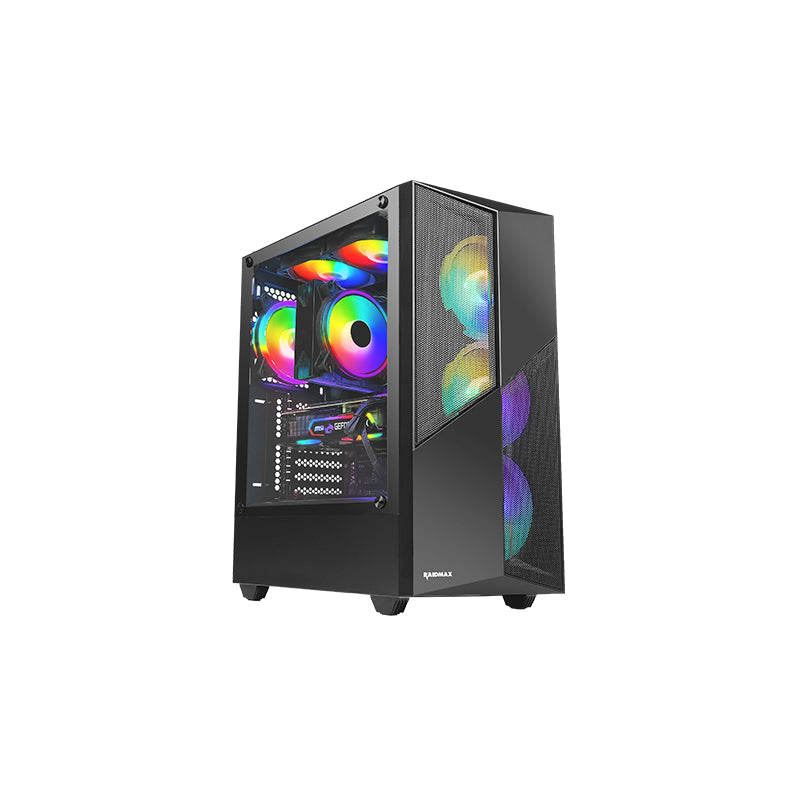 Raidmax X627TBF | ATX|Micro-ATX|ITX ARGB Mid-Tower Gaming Chassis - Black