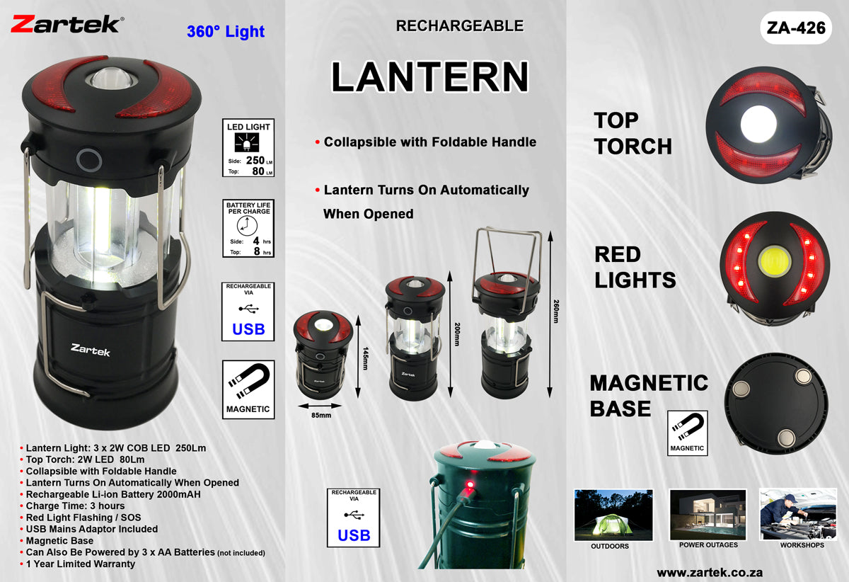 ZA-426 USB Rechargeable LED Lantern