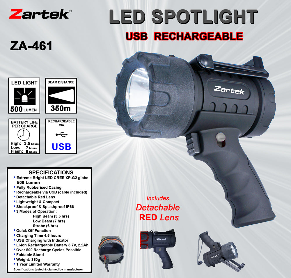 ZA-461 USB Rechargeable Spotlight