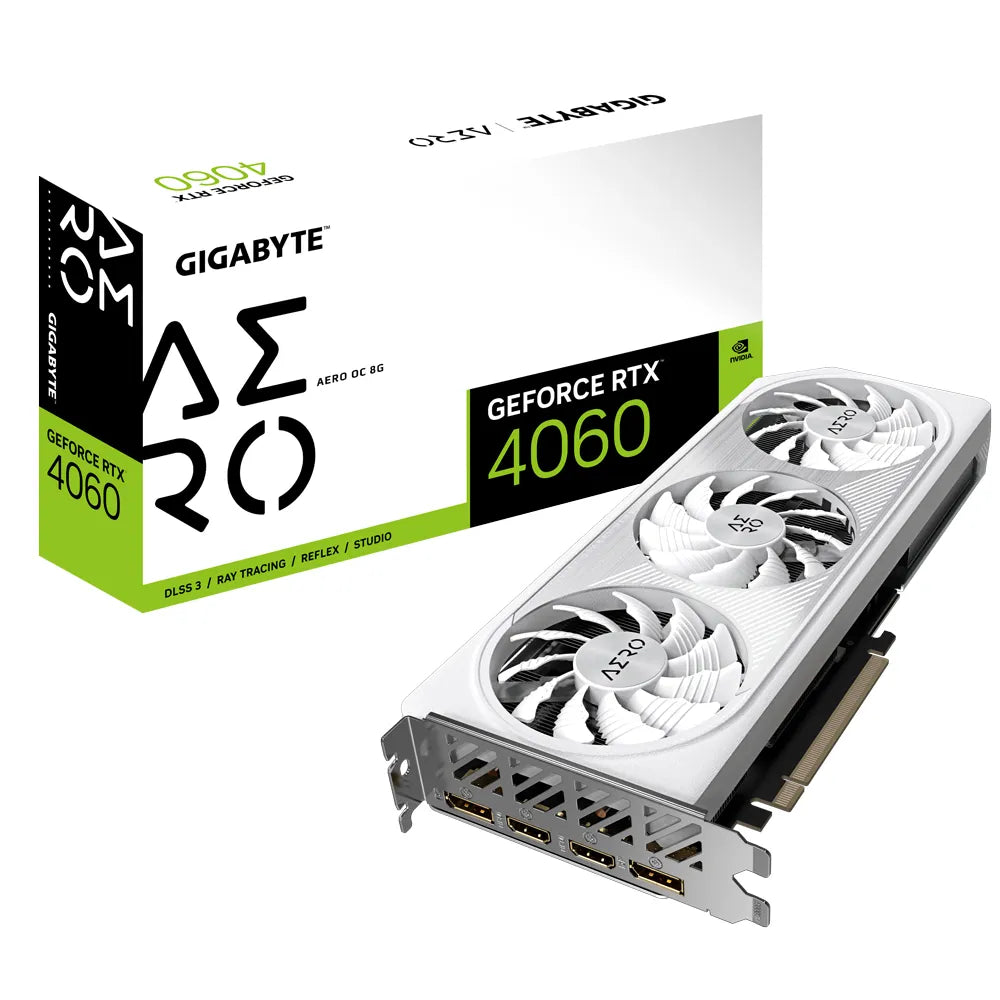 GIGABYTE nVidia GeForceÂ® RTX 4060 AERO OC - 8G GDDR6 HDMIx2/DP x2.
