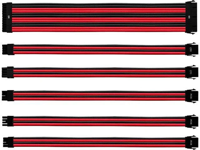 Cooler Master Universal PSU Extension Cable Kit; 30cm Cable Length; 16AWG Wire Type; Universal Connectors; Black and Red PVC