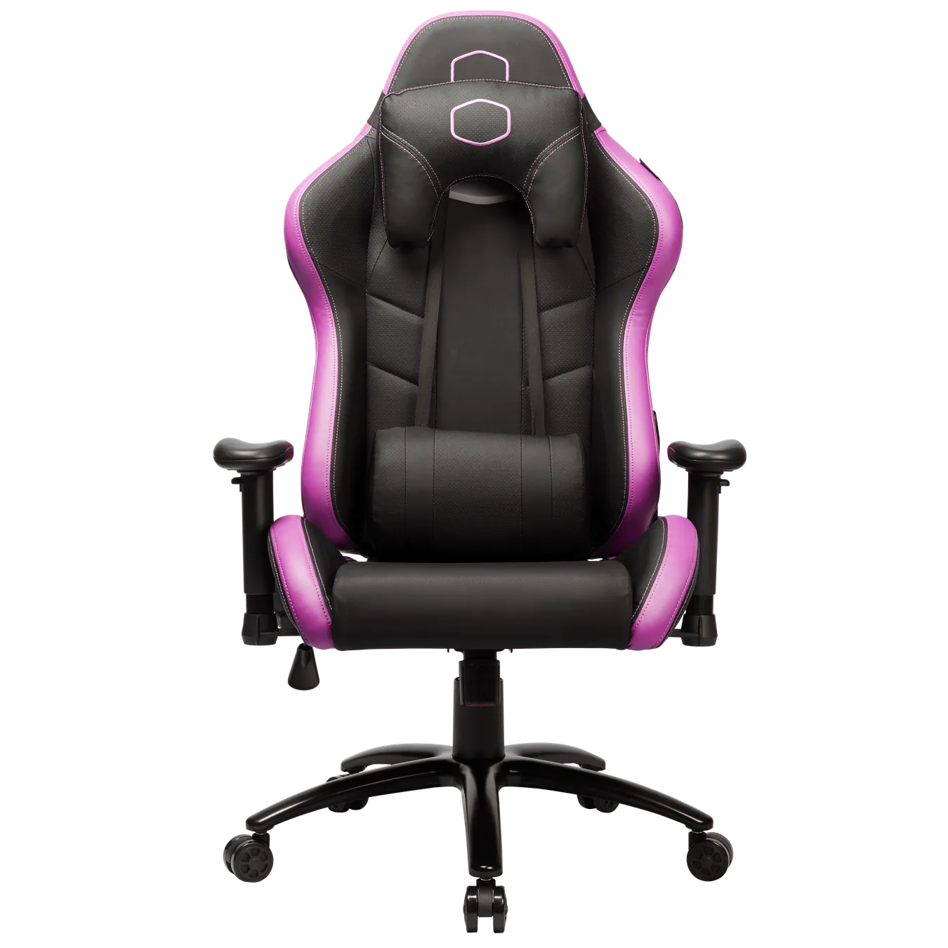 Cooler Master Caliber R2 Gaming Chair; Black and Purple; Recline; Height Adjust; Head and Lumbar Pillows; Premium Materials; Erg