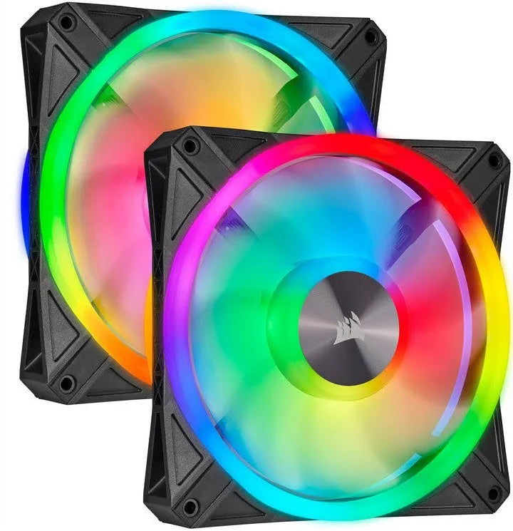 iCUE QL140 RGB 140mm PWM Dual Fan Kit with Lighting Node CORE