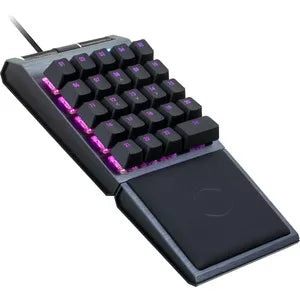 CoolerMaster Control Pad; 24 Gateron Red Switches; RGB; AimPad technology; Brushed Aluminum; Wrist Rest; Reprogrammable keys
