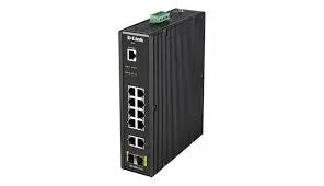 D-Link 10x 10/100/1000Mbps ports with 2 SFP ports industrial switch with -40 to 65 Â°C operating range