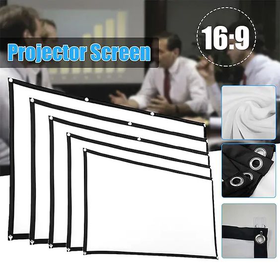 Projection Screen 16:9 HD Folding Screen Portable Home Outdoor KTV Office 3d Projection Screen for Home Theater