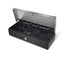 Maken Flip Top cash drawer; 24V; Black; w/Stainless Steel Top; Epson RJ11 Printer Kick; Removable/Adjustable cash tray; 6-bill/8