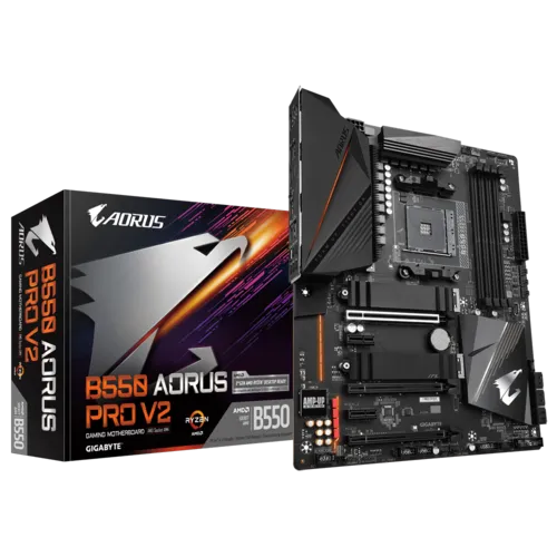 GIGABYTE Aorus AMD B550 Chipset for 3rd Generation AMD Ryzen™ processors; 4x Dual DDR4; 2x M2; HDMI; ATX