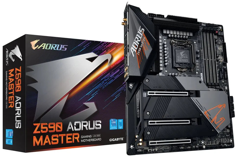 GIGABYTE Aorus Master Intel® Z590 Chipset for 10/11th Gen LGA 1200; 4x DDR4; 3x M2 (1x Gen4); WiFi+BT; DP; ATX.