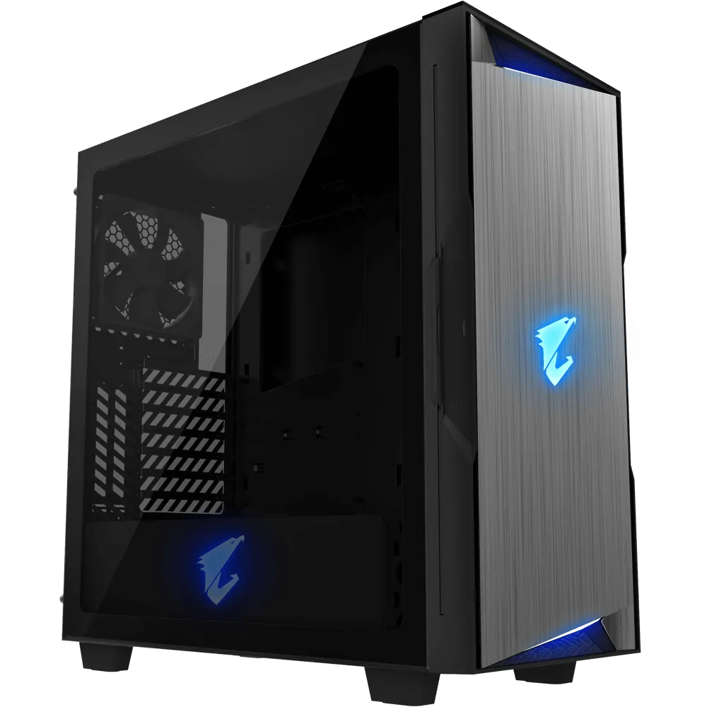 GIGABYTE C300 AORUS Glass Mid Tower; Black; Tempered Glass Panel; ATX