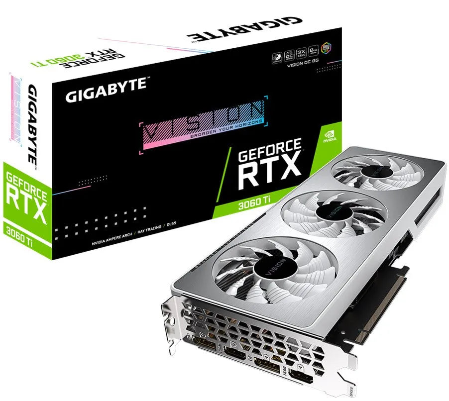 GIGABYTE nVidia RTX 3060Ti VISION OC - 8GB GDDR6 2xDP/ 2x HDMI. V2.0