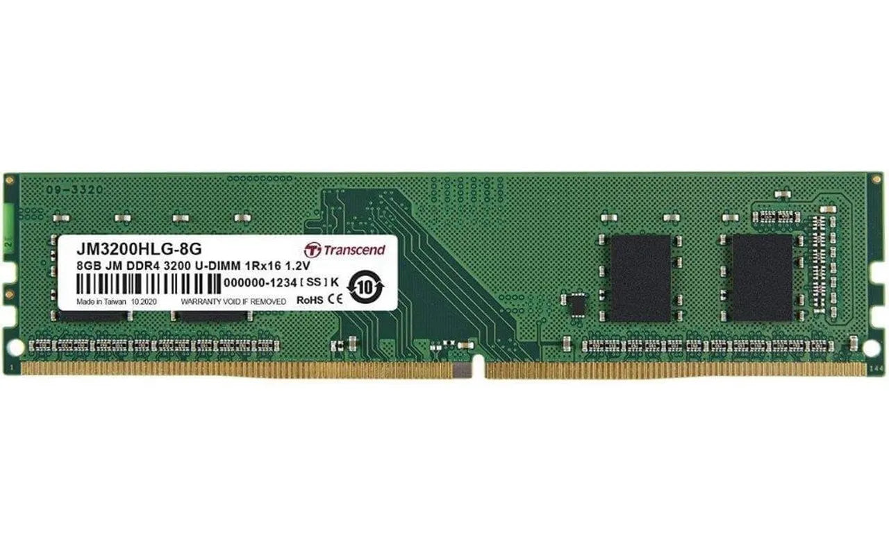 TRANSCEND JET MEMORY 8GB DDR4-3200 Desktop DIMM 1RX16 1GX16 CL22