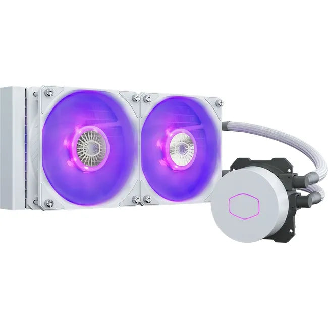 Cooler Master MasterLiquid ML240L V2 RGB Liquid Cooler; 240mm Radiator; 2x 120mm AirBalance RGB Fan; White edition