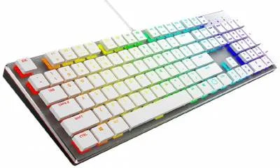 Cooler Master SK650 RGB Keyboard; Brushed Aluminum;Standard Layout; Red Cherry MX Low Profile Mechanical Switches. WhiteEdition