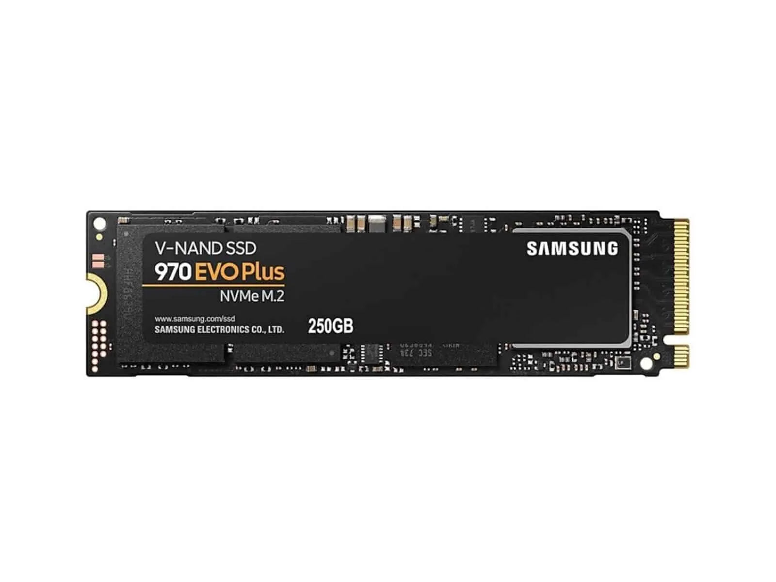 SAMSUNG 970 EVO Plus 250GB NVMe SSD - Read Speed up to 3500 MB/s; Write Speed to up 2300 MB/s; 150 TBW; 1.5 M HR MTBF