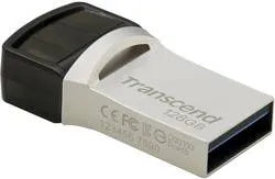 TRANSCEND 128GB JETFLASH 890 USB-C & USB 3.1 OTG FLASH DRIVE - SILVER