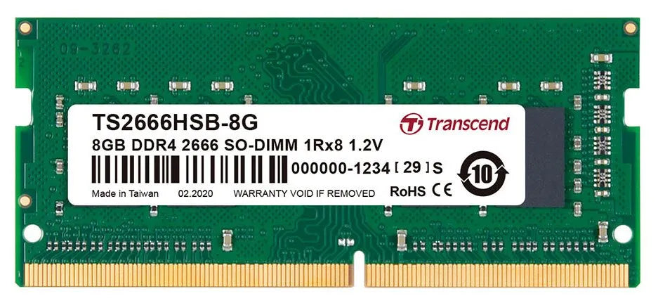 TRANSCEND 16GB DDR4-2666 NOTEBOOK SO-DIMM 2RX8 CL19