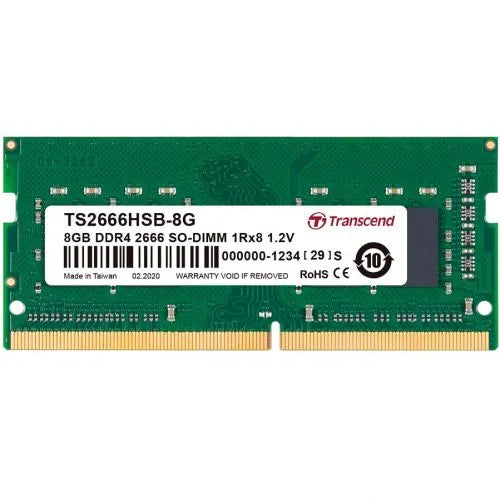 TRANSCEND 8GB DDR4-2666 NOTEBOOK SO-DIMM 1RX8 CL19