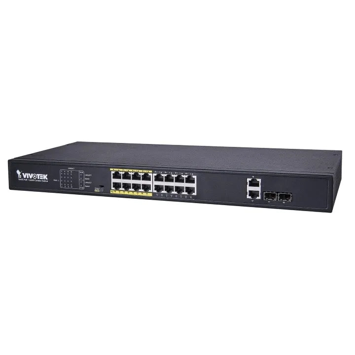 VIVOTEK Unmanaged 24x 10/100 PoE + 2x Gigabit/ SFP POE extender up to 200M; 380W